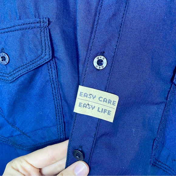 NWT BKE Buckle Easy Care Casual Navy Blue Button Down Shirt Mens XXXL 3XL Work - Picture 7 of 12